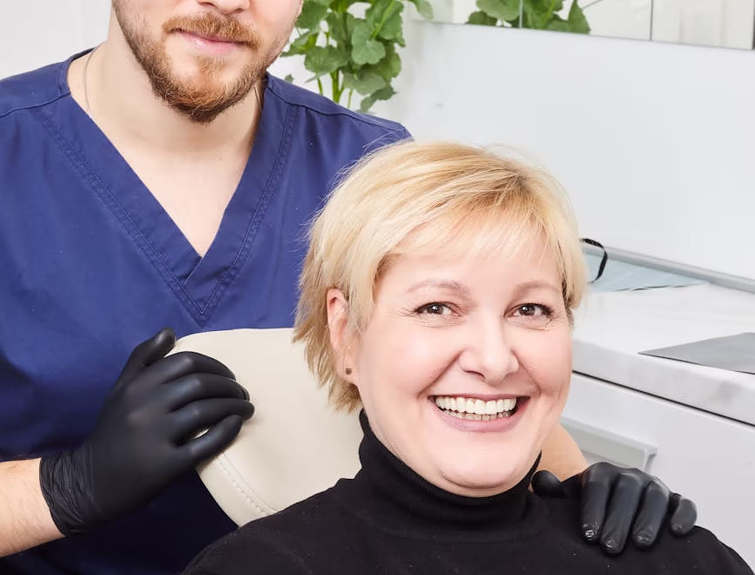 patient in our dental practice after receiving a service